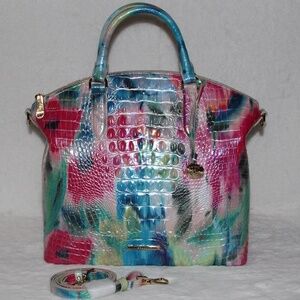NWT Brahmin Large Duxbury Satchel Impression Melbourne Leather Purse